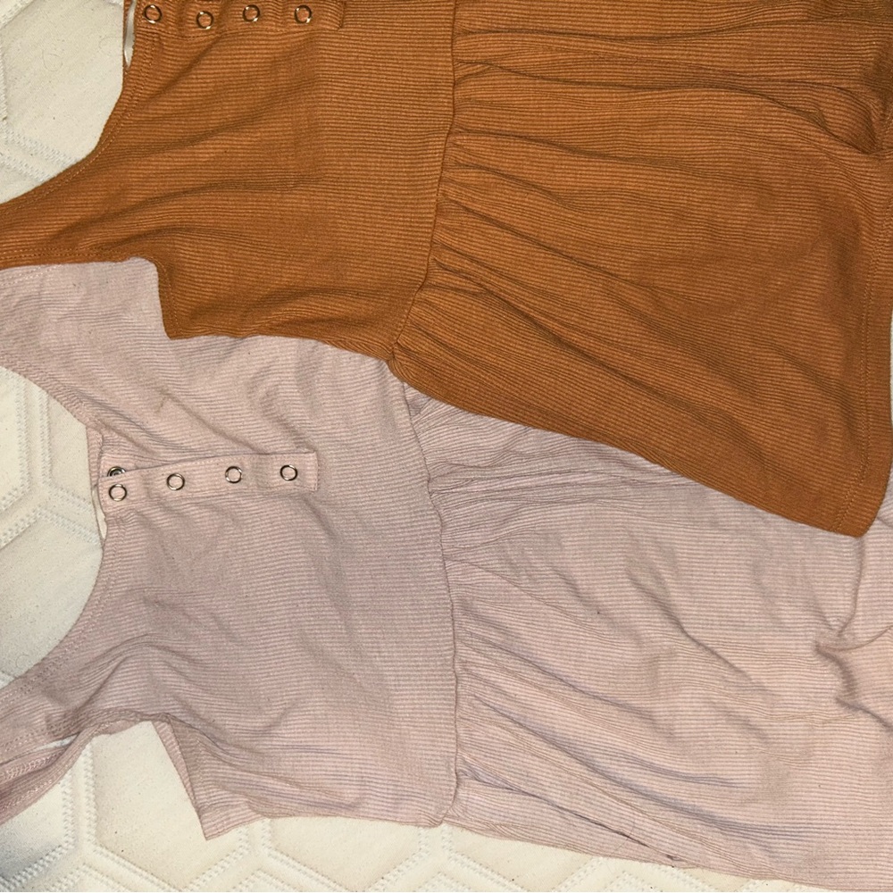 Stylish Women's Sleeveless Tops - Brown and Pink